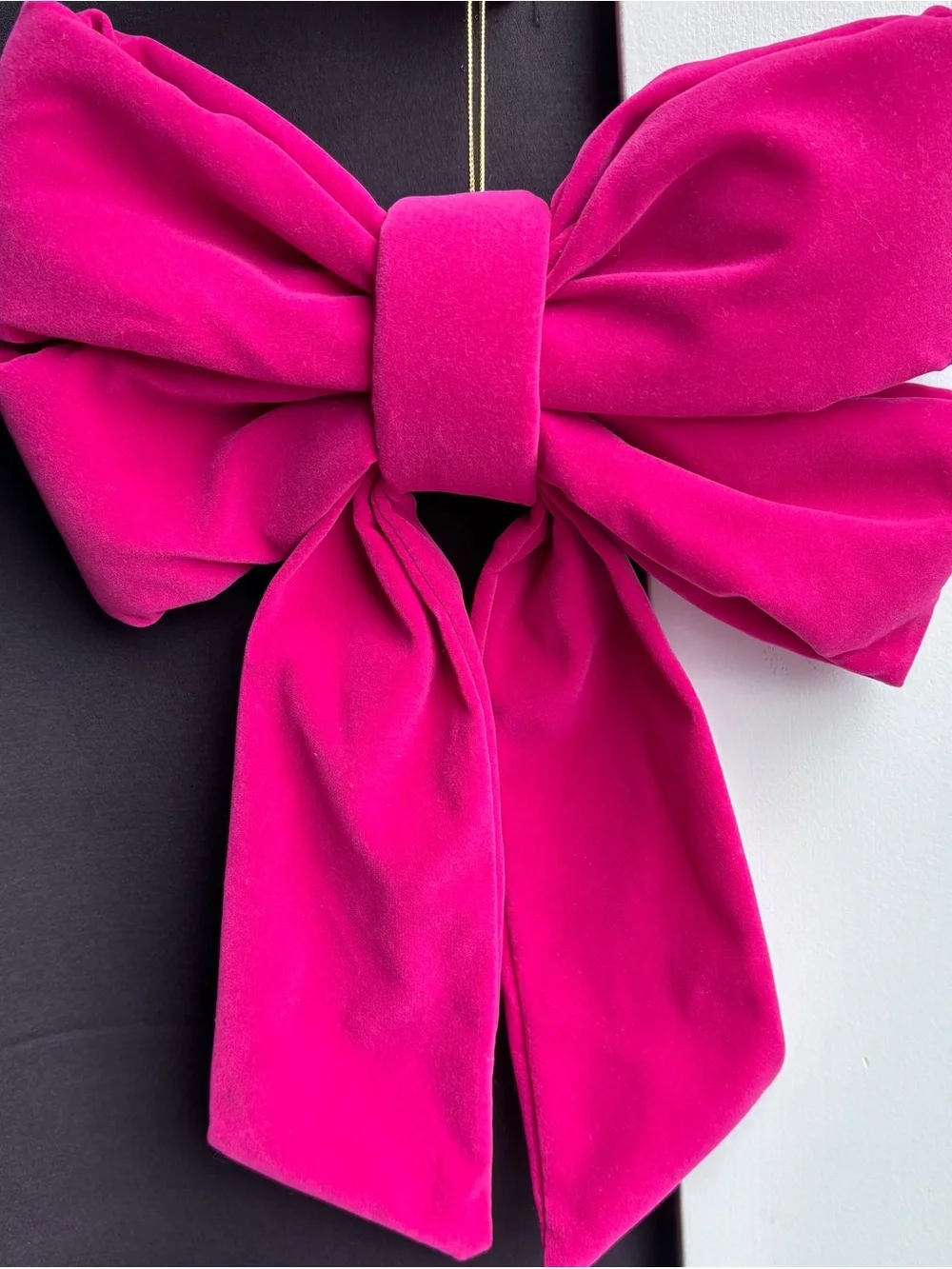 Bold Large Fuchsia Pink Velvet Bow Hair Clip Decor